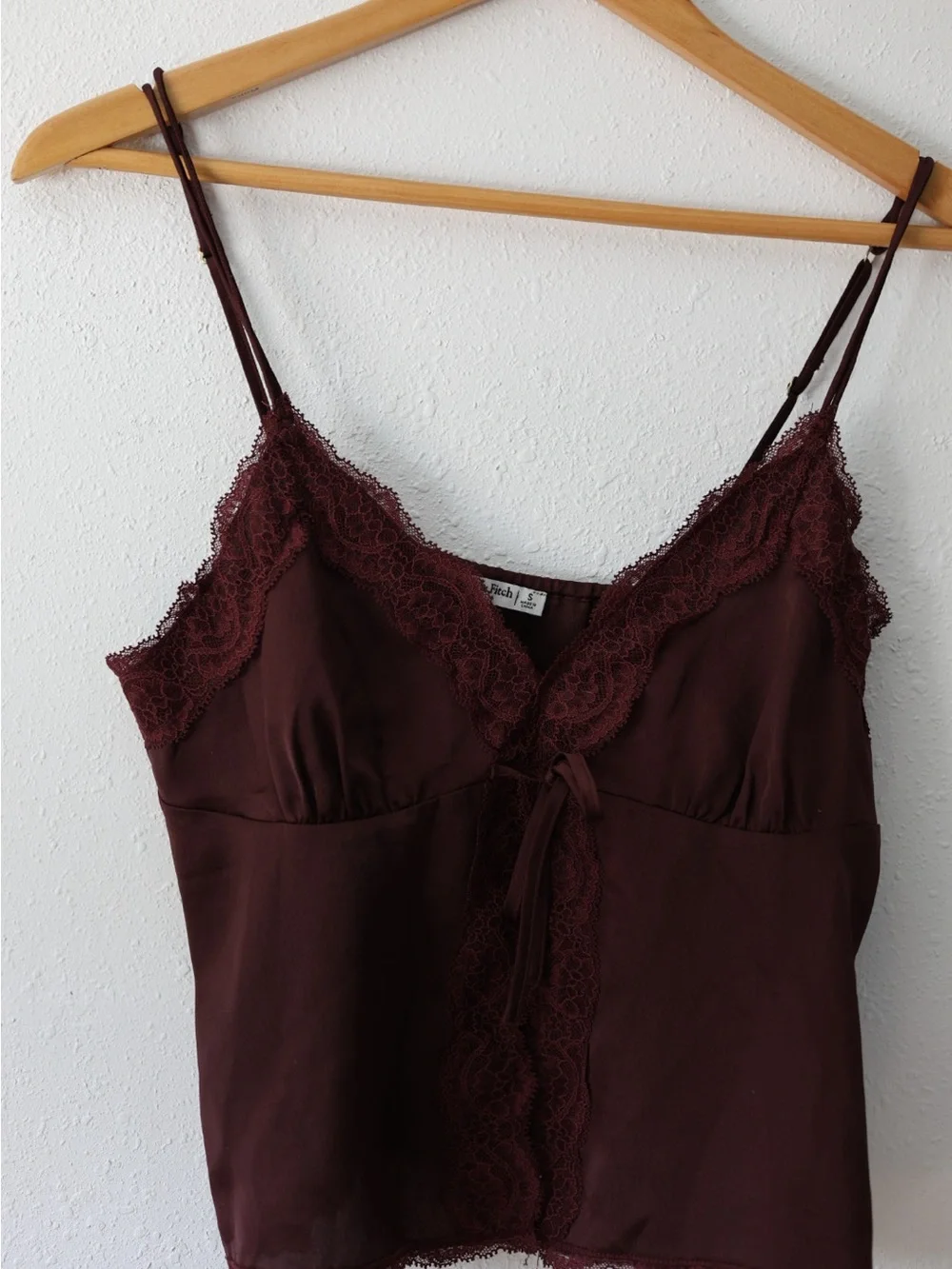 Abercrombie & Fitch Wine Lace-Trim Cami and shorts sleepwear